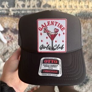 OTTO Black and Red Galentine Girls Club Trucker Hat